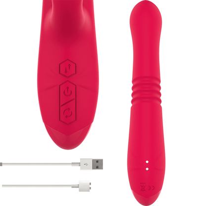 INTENSE - DUA MULTIFUNCTION RECHARGEABLE UP & DOWN VIBRATOR WITH RED TONGUE - Kink&Play