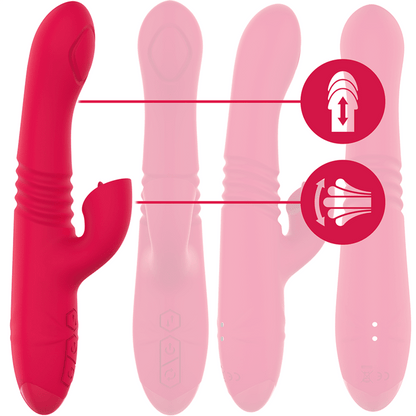 INTENSE - DUA MULTIFUNCTION RECHARGEABLE UP & DOWN VIBRATOR WITH RED TONGUE - Kink&Play