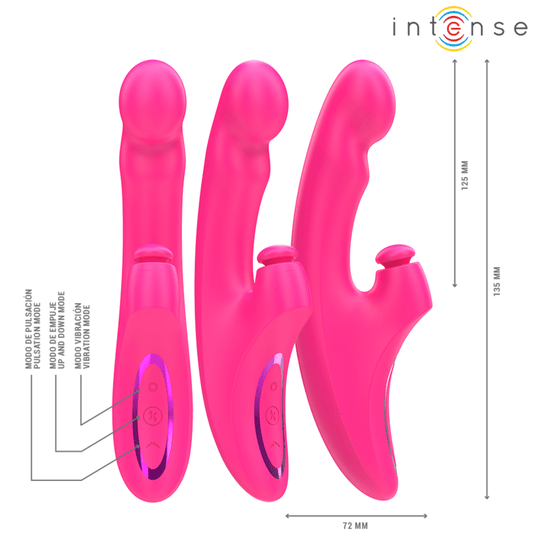 INTENSE - EMI VIBRATOR 13.5 CM MULTIFUNCTION 3 IN 1 10 VIBRATIONS PINK - Kink&Play