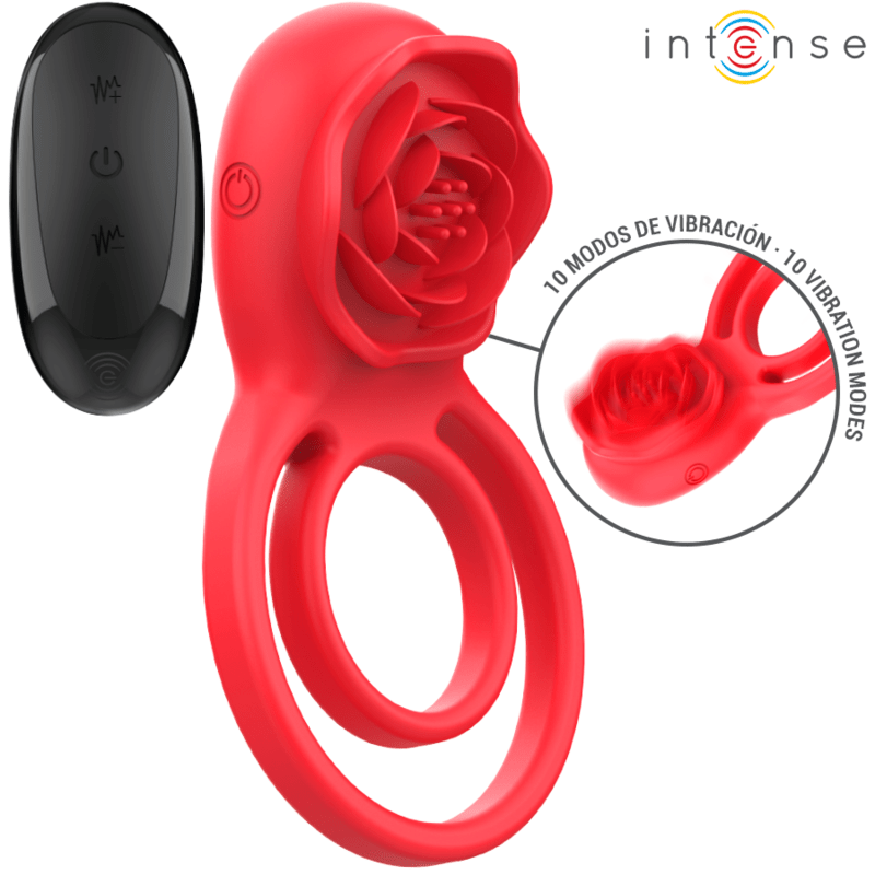 INTENSE - GAIL STIMULATOR ROSE 10 VIBRATIONS RED REMOTE CONTROL - Kink&Play