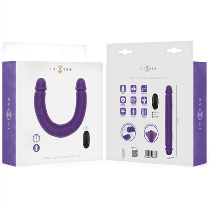 INTENSE - GUNTER DILDO DOUBLE VIBRATOR 40 CM PURPLE REMOTE CONTROL - Kink&Play