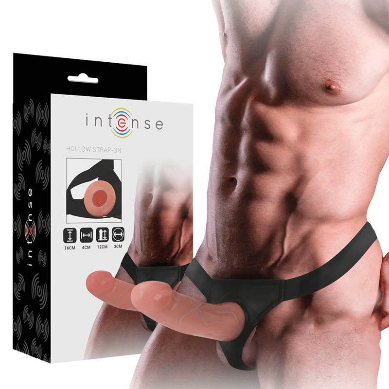 INTENSE - HOLLOW HARNESS WITH DILDO 16 X 3 CM - Kink&Play