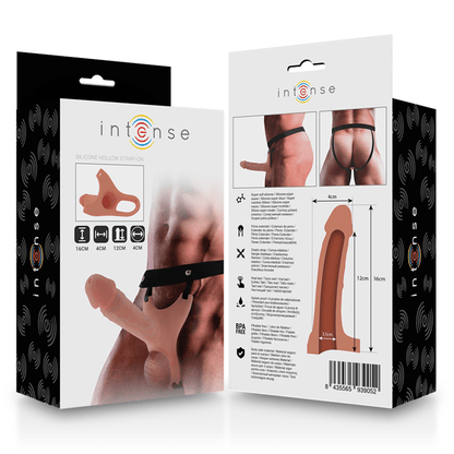 INTENSE - HOLLOW HARNESS WITH SILICONE DILDO 16 X 3.5 CM - Kink&Play
