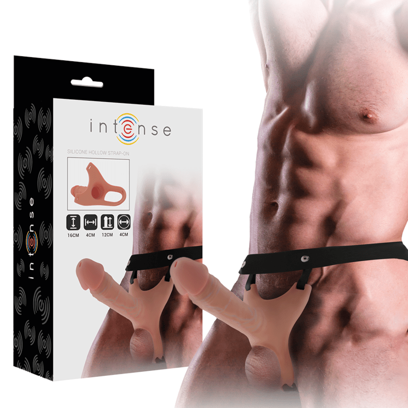INTENSE - HOLLOW HARNESS WITH SILICONE DILDO 16 X 3.5 CM - Kink&Play