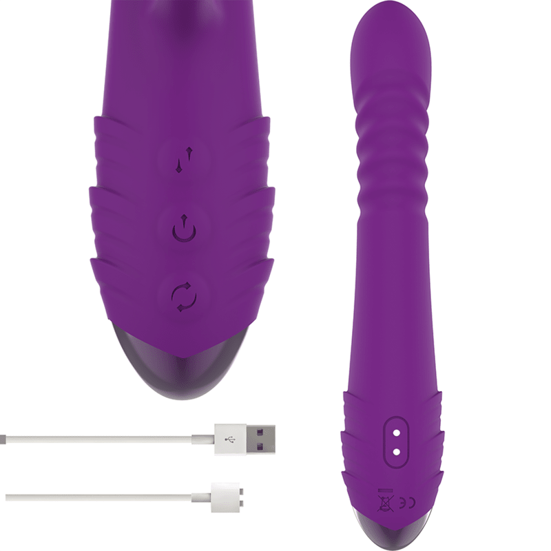 INTENSE - IGGY MULTIFUNCTION RECHARGEABLE VIBRATOR UP & DOWN WITH CLITORAL STIMULATOR PURPLE - Kink&Play