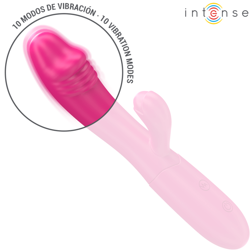 INTENSE - IVY FLEXIBLE VIBRATOR 10 VIBRATIONS WITH STIMULATING TONGUE PINK - Kink&Play