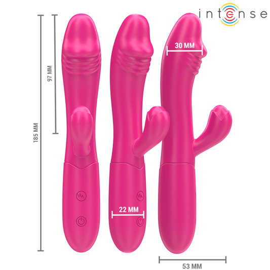 INTENSE - IVY FLEXIBLE VIBRATOR 10 VIBRATIONS WITH STIMULATING TONGUE PINK - Kink&Play