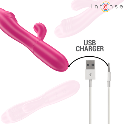 INTENSE - IVY FLEXIBLE VIBRATOR 10 VIBRATIONS WITH STIMULATING TONGUE PINK - Kink&Play