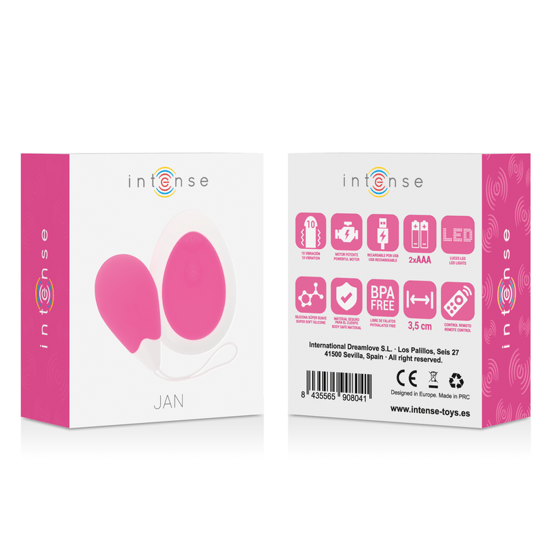 INTENSE - JAN EGG VIBRATOR REMOTE CONTROL PINK - Kink&Play