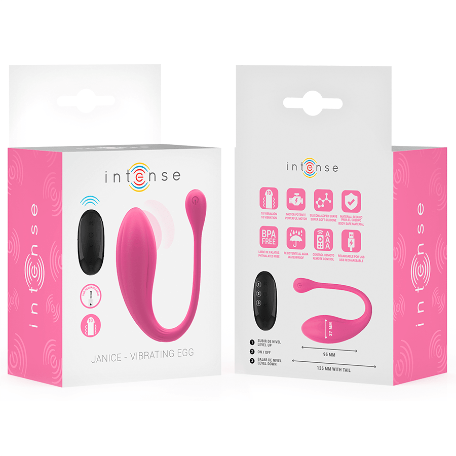 INTENSE - JANICE U VIBRATOR DOUBLE STIMULATION 10 VIBRATIONS PINK REMOTE CONTROL - Kink&Play