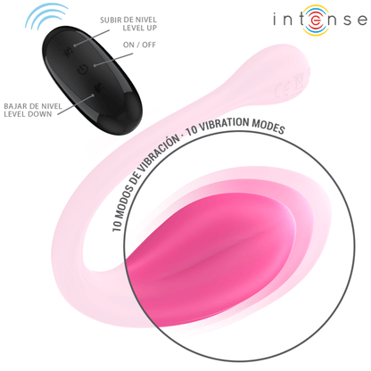 INTENSE - JANICE U VIBRATOR DOUBLE STIMULATION 10 VIBRATIONS PINK REMOTE CONTROL - Kink&Play