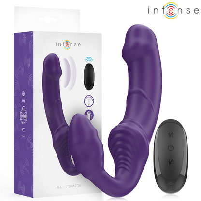 INTENSE - JILL DOUBLE VIBRATOR 20 CM PURPLE REMOTE CONTROL - Kink&Play