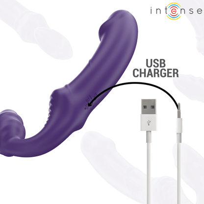 INTENSE - JILL DOUBLE VIBRATOR 20 CM PURPLE REMOTE CONTROL - Kink&Play