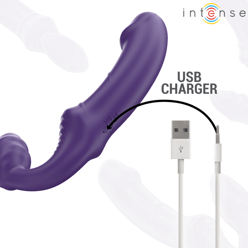 INTENSE - JILL DOUBLE VIBRATOR 20 CM PURPLE REMOTE CONTROL - Kink&Play