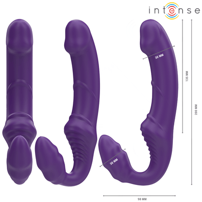 INTENSE - JILL DOUBLE VIBRATOR 20 CM PURPLE REMOTE CONTROL - Kink&Play