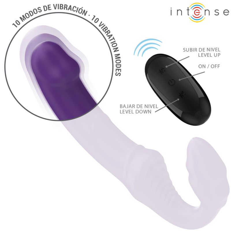 INTENSE - JILL DOUBLE VIBRATOR 20 CM PURPLE REMOTE CONTROL - Kink&Play