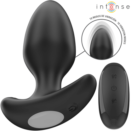 INTENSE - JOEY ANAL PLUG 10 VIBRATIONS BLACK REMOTE CONTROL - Kink&Play