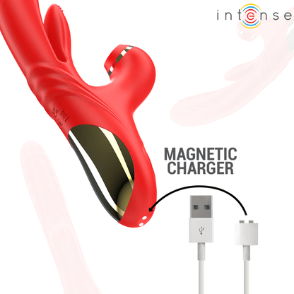 INTENSE - KAROL MULTIFUNCTION VIBRATOR THRUST & STIMULATION & STIMULATING WAVES RED - Kink&Play