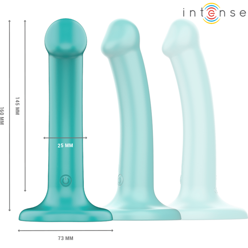INTENSE - KATIE VIBRATOR WITH SUCTION CUP 10 VIBRATIONS BLUE REMOTE CONTROL - Kink&Play