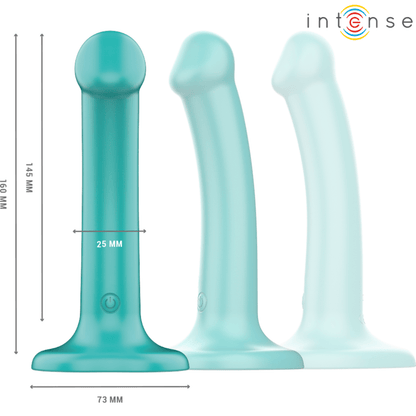 INTENSE - KATIE VIBRATOR WITH SUCTION CUP 10 VIBRATIONS BLUE REMOTE CONTROL - Kink&Play