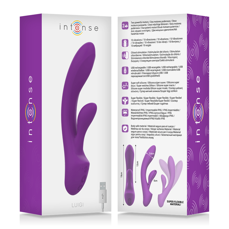 INTENSE - LUIGI RABBIT VIBRATOR LIQUID SILICONE PURPLE - Kink&Play