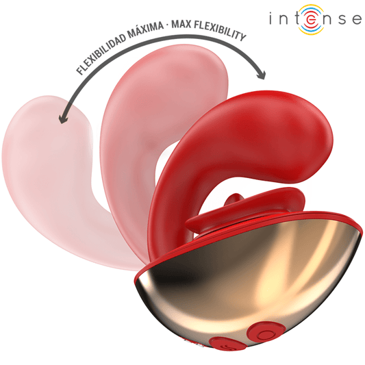 INTENSE - MARIAH VIBRATOR & STIMULATOR IN U SHAPE 10 VIBRATIONS RED - Kink&Play