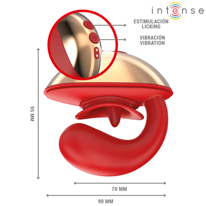 INTENSE - MARIAH VIBRATOR & STIMULATOR IN U SHAPE 10 VIBRATIONS RED - Kink&Play