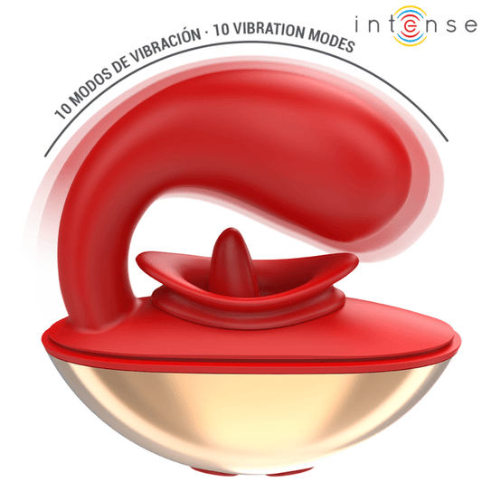 INTENSE - MARIAH VIBRATOR & STIMULATOR IN U SHAPE 10 VIBRATIONS RED - Kink&Play