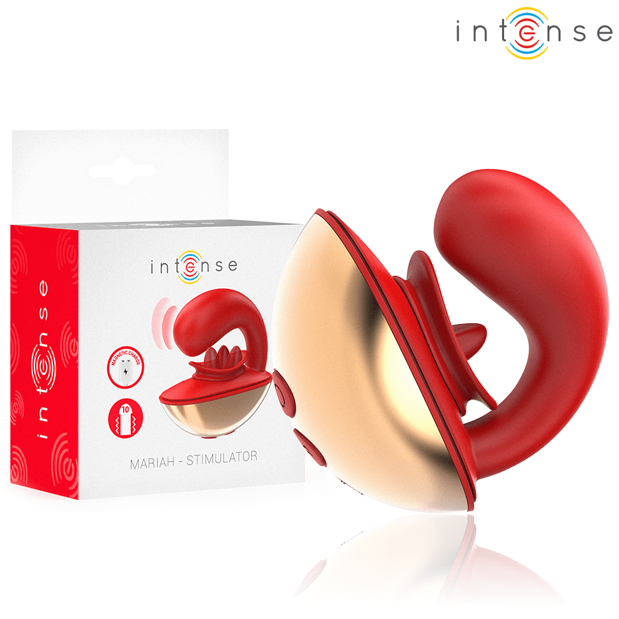 INTENSE - MARIAH VIBRATOR & STIMULATOR IN U SHAPE 10 VIBRATIONS RED - Kink&Play