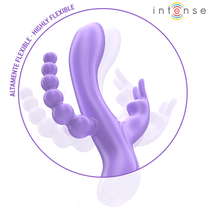 INTENSE - MIKO TRIPLE VIBRATOR RABBIT & STIMULATOR & ANAL 7 VIBRATIONS PURPLE - Kink&Play
