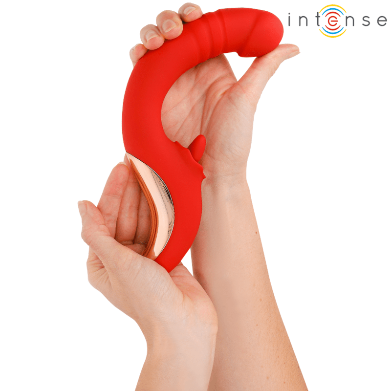 INTENSE - PAULINA VIBRATOR AND STIMULATOR IN U SHAPE RED - Kink&Play