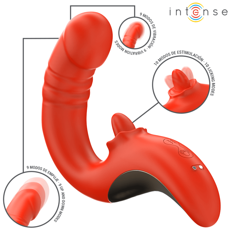 INTENSE - PAULINA VIBRATOR AND STIMULATOR IN U SHAPE RED - Kink&Play