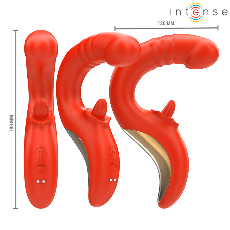 INTENSE - PAULINA VIBRATOR AND STIMULATOR IN U SHAPE RED - Kink&Play