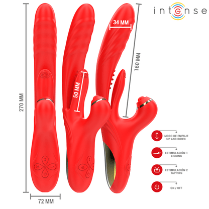 INTENSE - ROSALIA MULTIFUNCTION VIBRATOR 3 IN 1 RED - Kink&Play