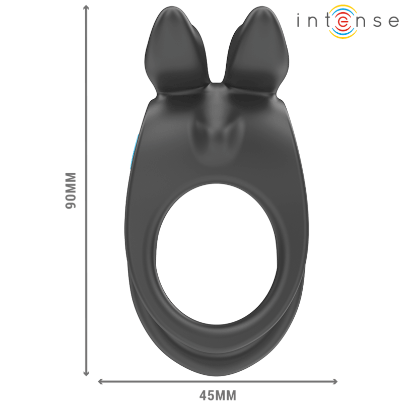 INTENSE - SAM VIBRATOR DOUBLE PENIS RING 10 VIBRATIONS BLACK - Kink&Play