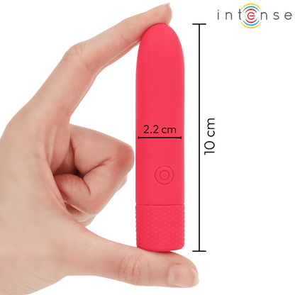 INTENSE - SYMONE USB RECHARGEABLE VIBRATING BULLET 8 VIBRATIONS RED 10 X 2.2 CM - Kink&Play