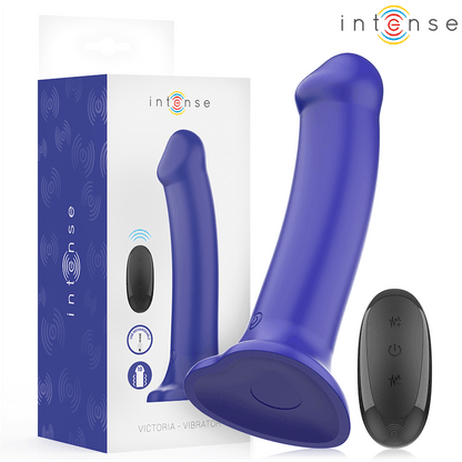 INTENSE - VICTORIA VIBRATOR WITH SUCTION CUP 10 VIBRATIONS DARK BLUE REMOTE CONTROL - Kink&Play