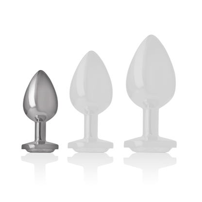 INTENSE - WHITE HEART ALUMINUM METAL ANAL PLUG SIZE S - Kink&Play