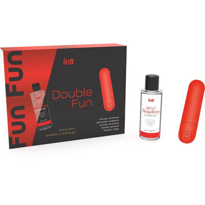 INTT RELEASES - DOUBLE FUN KIT WITH VIBRATING BULLET AND STRAWBERRY MASSAGE GEL - Kink&Play