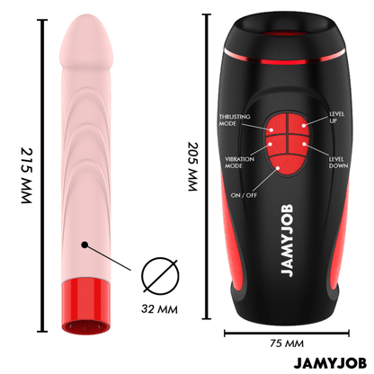 JAMYJOB - PYSTON BASE AUTOMATIC MASTURBATOR WITH REMOTE CONTROL DILDO - Kink&Play