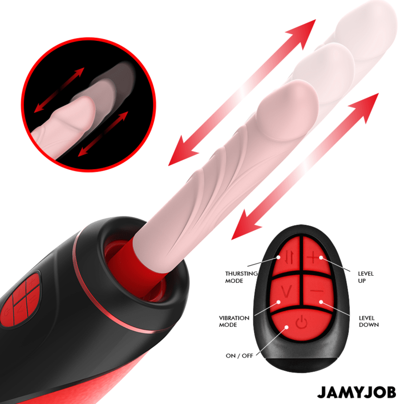 JAMYJOB - PYSTON BASE AUTOMATIC MASTURBATOR WITH REMOTE CONTROL DILDO - Kink&Play