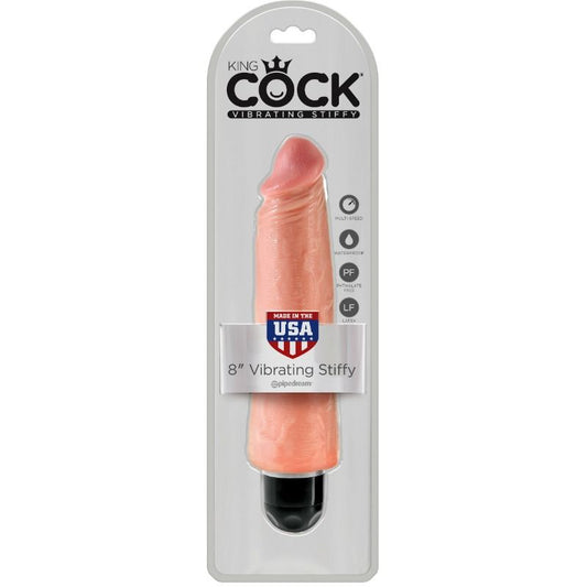 KING COCK - 20.3 CM VIBRATING STIFFY FLESH - Kink&Play