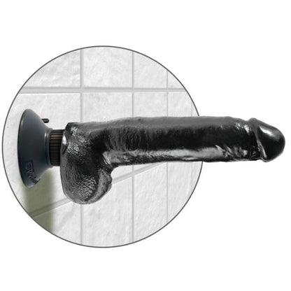 KING COCK - 23 CM VIBRATING COCK WITH BALLS BLACK - Kink&Play