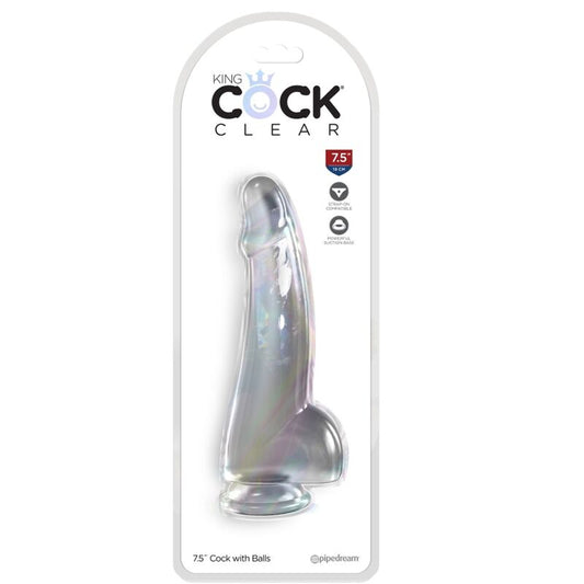 KING COCK - CLEAR DILDO WITH TESTICLES 15.2 CM TRANSPARENT - Kink&Play