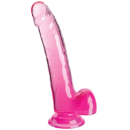 KING COCK - CLEAR DILDO WITH TESTICLES 20.3 CM PINK - Kink&Play