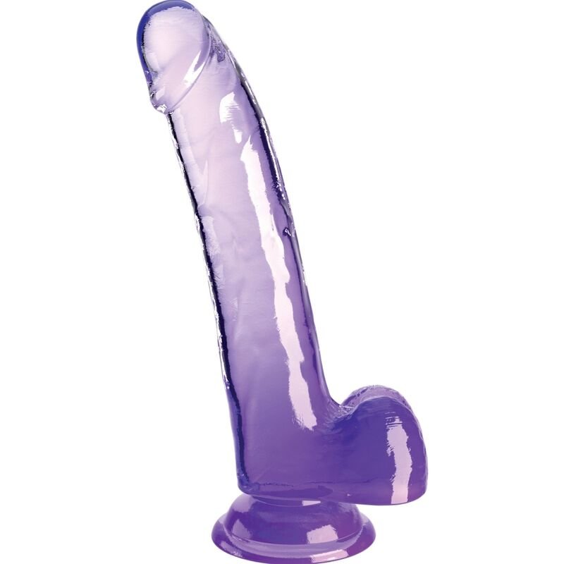 KING COCK - CLEAR DILDO WITH TESTICLES 20.3 CM PURPLE - Kink&Play
