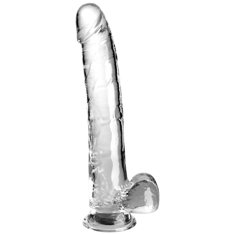 KING COCK - CLEAR DILDO WITH TESTICLES 24.8 CM TRANSPARENT - Kink&Play