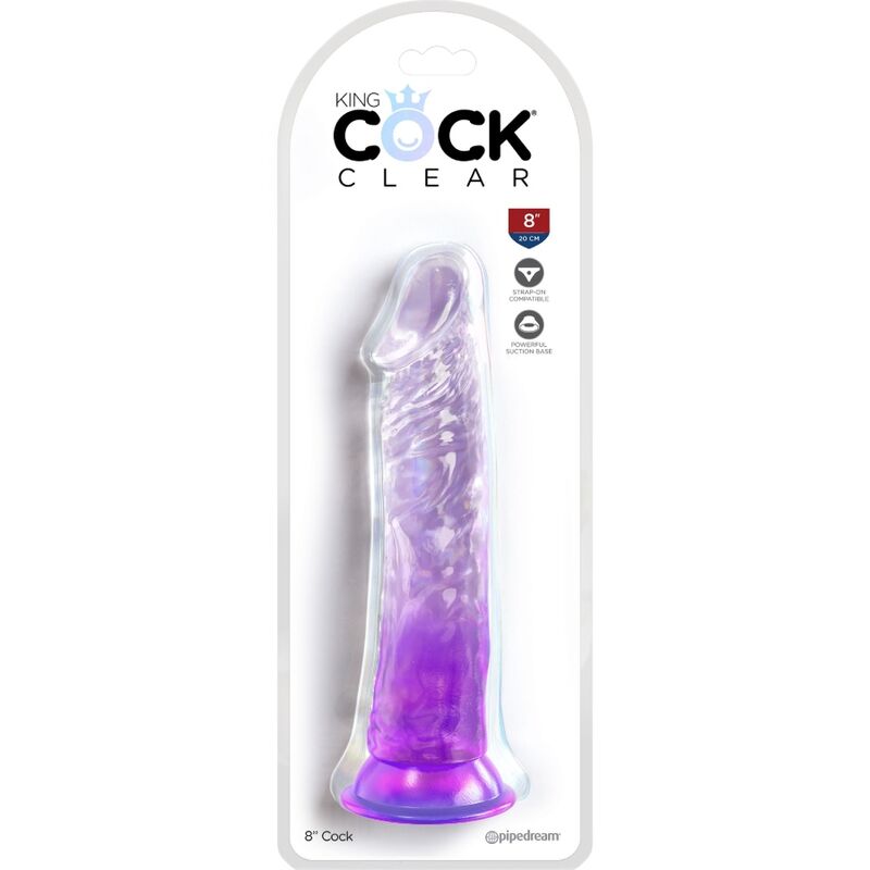 KING COCK - CLEAR REALISTIC PENIS 19.7 CM PURPLE - Kink&Play