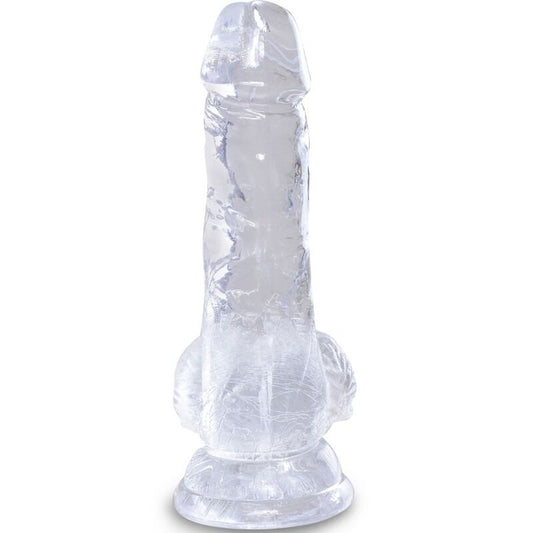 KING COCK - CLEAR REALISTIC PENIS WITH BALLS 10.1 CM TRANSPARENT - Kink&Play