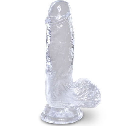 KING COCK - CLEAR REALISTIC PENIS WITH BALLS 10.1 CM TRANSPARENT - Kink&Play